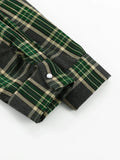 Baggy Plaid Womens Blouse