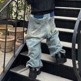 Double-layer Patchwork Baggy Jeans