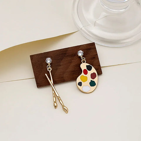 925 Silver Brush And Painting Earrings