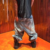 Double-layer Patchwork Baggy Jeans