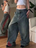 Washed Vintage Baggy Elastic Waist Jeans