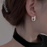 Stainless Steel Hollow Heart Hoop Earrings