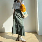 High Waist Maxi Denim Skirt