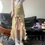 Open Ruffled Floral Skirt