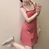 Gingham Plaid Slip Dress