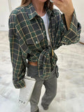 Baggy Plaid Womens Blouse