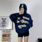 Ye Must Be Born Again Puff Print Oversized Hoodie