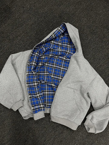 Reversible Plaid Hoodie