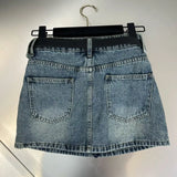 Retro Denim Fold Out Mini Skirt