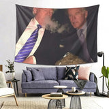 Trump Biden Smoking Tapestry