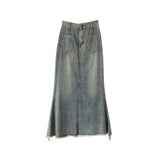 High Waist Maxi Denim Skirt