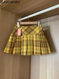 Plaid Pleated Mini Skirt