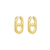Stainless Steel Hollow Heart Hoop Earrings