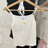 Little Duck Flower Embroidery Tank Top