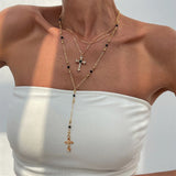 3Pcs Vermeil Unique Cross Rosary