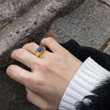 Gilded Blue Lapis Ring