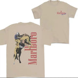 Washed Vintage Marlboro Cotton Crew Neck Tee