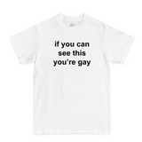 "If You Can See This You're Gay" Tee