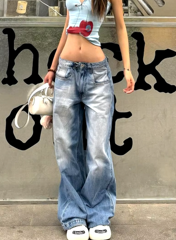 American Vintage Y2k Baggy Low Rise Denim Pants