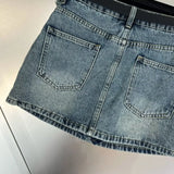 Retro Denim Fold Out Mini Skirt