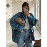 Baggy Plaid Womens Blouse