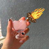 Glass Heart Bottle Cig Holder