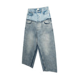 Double-layer Patchwork Baggy Jeans