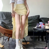 Open Ruffled Floral Skirt