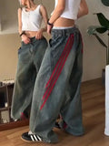Washed Vintage Baggy Elastic Waist Jeans