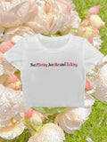 No flirting Just Hot And Talking Crop Top