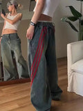 Washed Vintage Baggy Elastic Waist Jeans