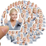 10/30/50pcs Blond Hair Lady Stickers