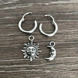 Sun and Moon Hoop Earrings