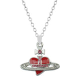 Saturn Heart Diamond Earrings