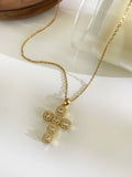 CZ Diamond Cross Chain