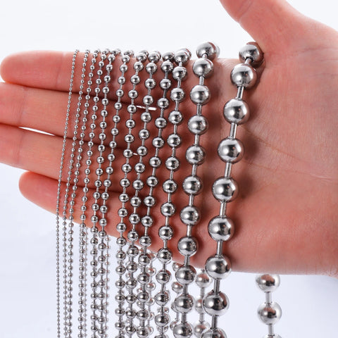 5pcs/lot 1.2mm-10mm Stainless Steel Ball Chain