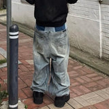 Double-layer Patchwork Baggy Jeans