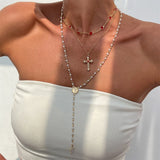 3Pcs Vermeil Unique Cross Rosary