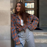 Baggy Plaid Womens Blouse