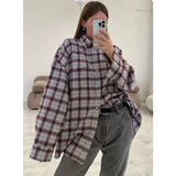 Baggy Plaid Womens Blouse