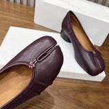 Leather Split Toe Pumps
