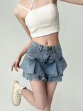 Double Layered Denim Skirt