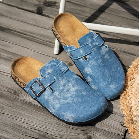 Bleached Denim Clogs