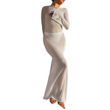 Open Back Wrapped Maxi Dress