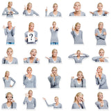 10/30/50pcs Blond Hair Lady Stickers