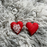 Girls Don't Cry Heart Keychain