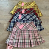 Plaid Pleated Mini Skirt