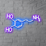 Molecule of Dopamine Neon Light
