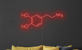 Molecule of Dopamine Neon Light
