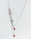 Dagger with Dripping Blood Necklace